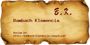 Bambach Klemencia névjegykártya